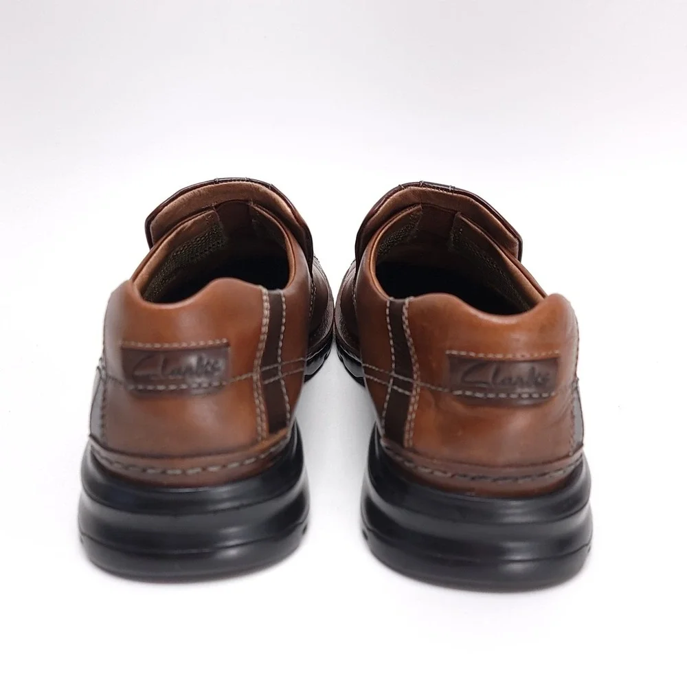 CLARKS Escalade‎ Loafers Mens 9 M Brown Leather Casual Comfort Shoes
